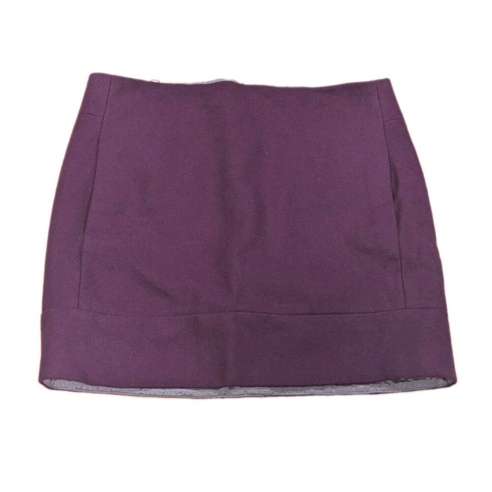 J. Crew Plum Wool Blend Mini Skirt Size 2 Preppy Fall Academia
